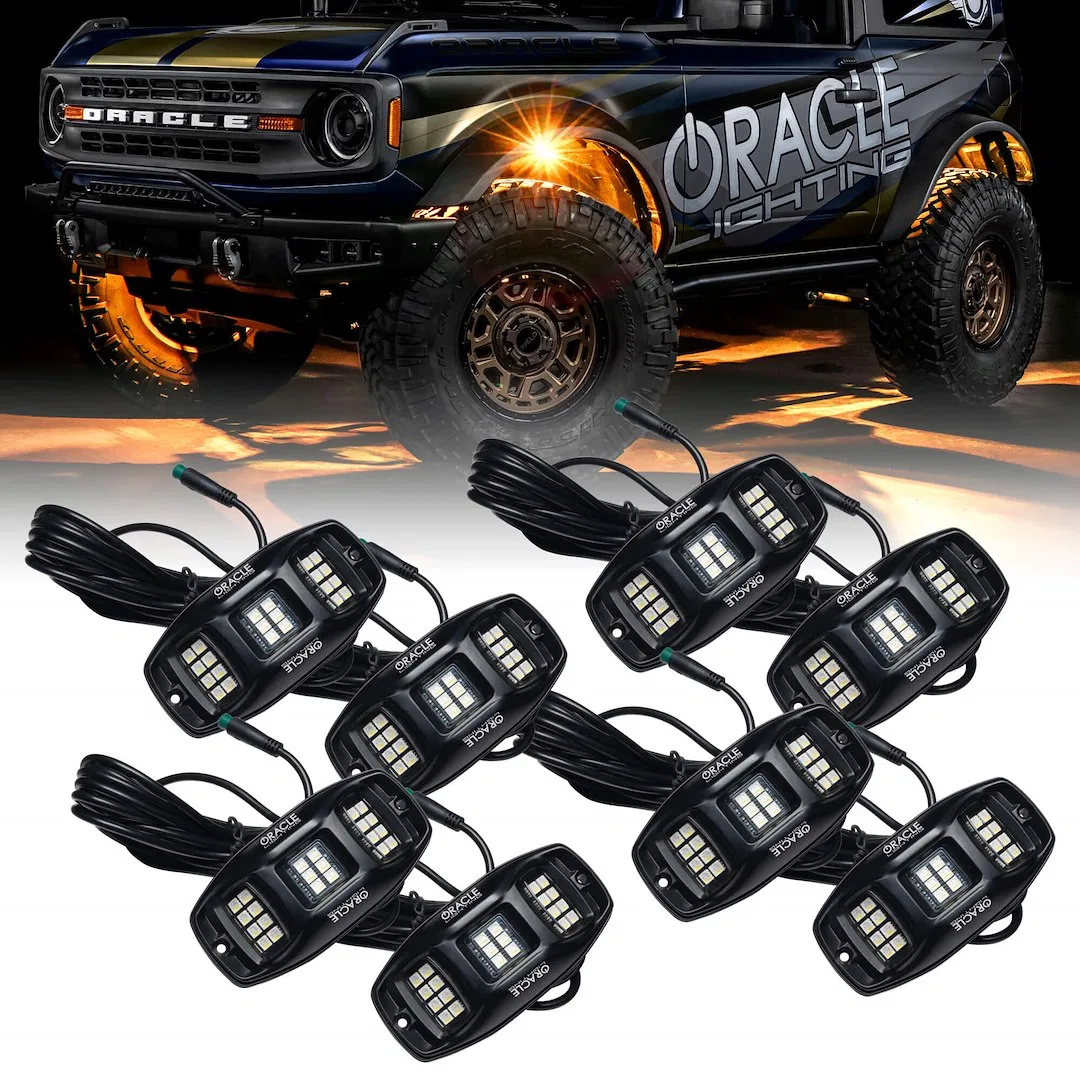 5895-339-8 – ORACLE LIGHT Underbody Light Kit, Wheel Well Mount LED White With RGB System Clear Polycarbonate Lens Al...